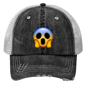 Discover Expressive Scream Emmoticon Trucker Hats