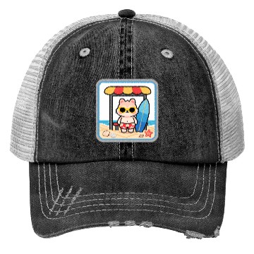 Discover Beach Bear Cartoon Patch Trucker Hats
