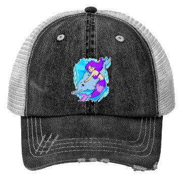 Discover Dolphin with Mermaid Trucker Hats