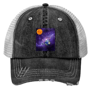Discover Cosmic Space Adventure Design Trucker Hats
