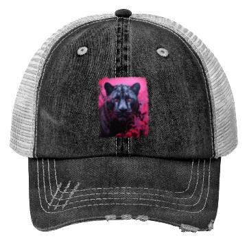 Discover Pink Pop Art Black Panther  Trucker Hats