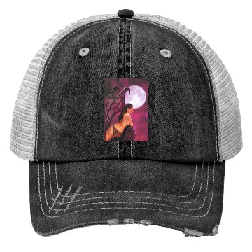 Discover Mystic Moonlit Bat-Winged Woman Trucker Hats
