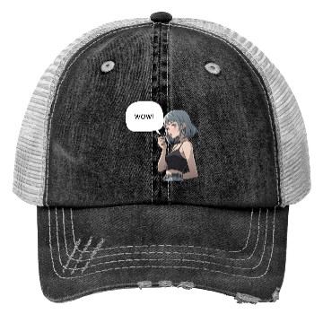 Discover Anime Style Cool Girl Illustration Trucker Hats