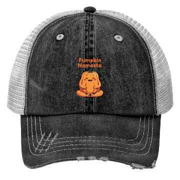 Discover Pumpkin Namaste Autumn Design Trucker Hats
