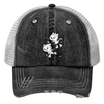 Discover Black-and-White Leopard Cubs Ice Skating  Trucker Hats