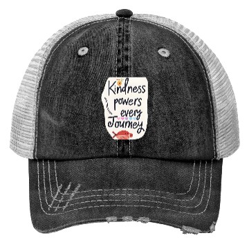 Discover Kindness Powers Journey Design Trucker Hats
