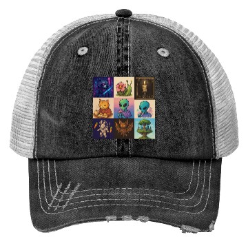 Discover Whimsical Celestial Animal and Alien Designs Trucker Hats