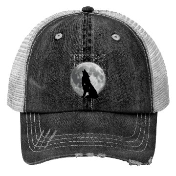 Discover Wolf Howling at Full Moon Design Trucker Hats