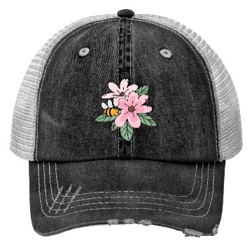Discover Charming Blossom and Bee Illustration Trucker Hats