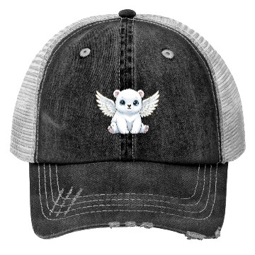 Discover Cute polar bear angel with wings smiling cartoon Trucker Hats