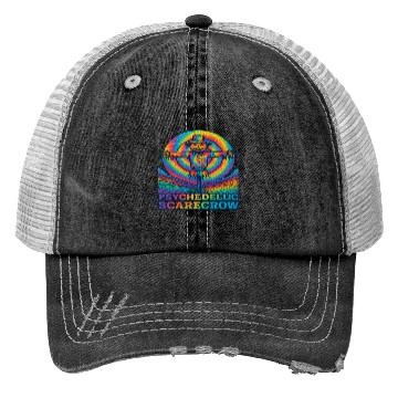 Discover Psychedelic Scarecrow Trippy EDM Rave Festival Trucker Hats