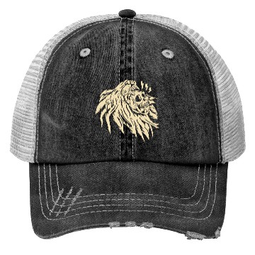Discover Wild Skull Lion Tattoo Design Trucker Hats