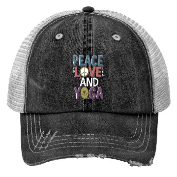 Discover Peace Love Yoga Design Trucker Hats