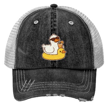 Discover Splendid Duck Relaxing with Sunglasses Trucker Hats