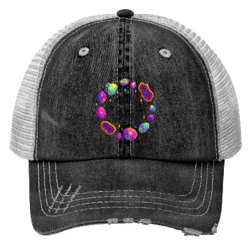 Discover Vibrant Cosmic Ruby Crystal Art Trucker Hats