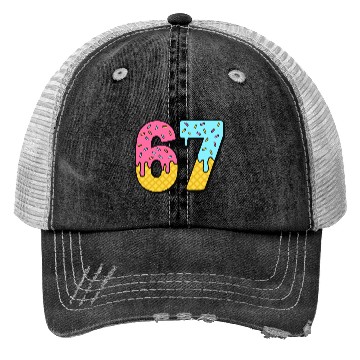 Discover Six Seven Meme Ice Cream Drip Waffle Cone Funny 67 Trucker Hats