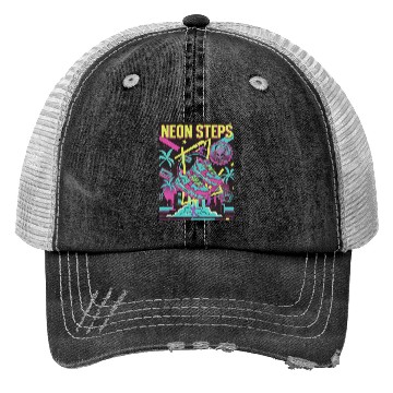 Discover Neon Steps Retro Athletic retro 90 Trucker Hats