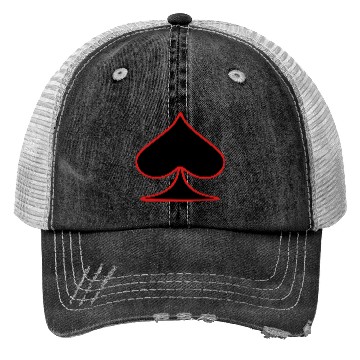 Discover Outlined Spades card shape Trucker Hats