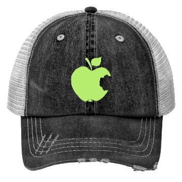 Discover Green Bitten Apple Trucker Hats