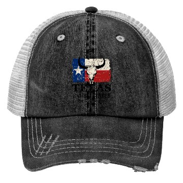 Discover Texas Bull Flag - Vintage Look Trucker Hats