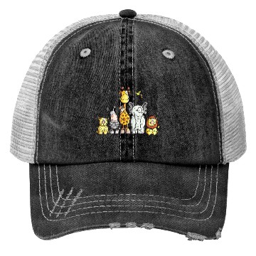 Discover Happy African Animal Team Trucker Hats