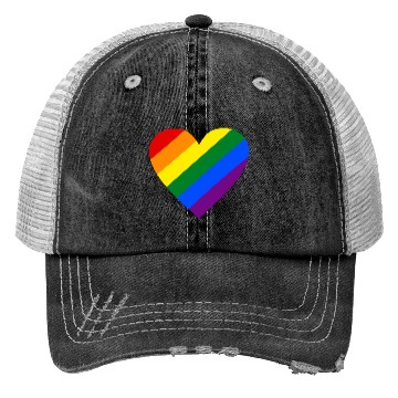 Discover Rainbow Heart Trucker Hats