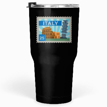 Discover italy post stamp Tumblers 30 Oz