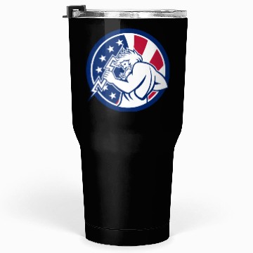 Discover Zeus With Thunderbolt USA Flag Icon Tumblers 30 Oz