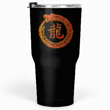 Discover Fire Dragon In Circle with Chinese Dragon Symbol Tumblers 30 Oz