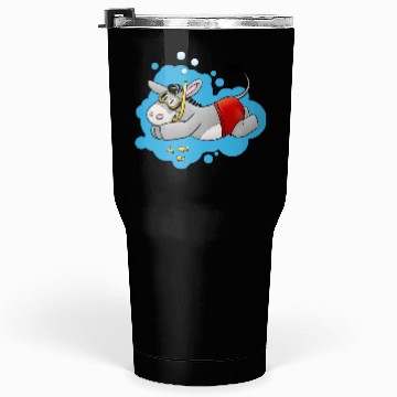 Discover Fluffy donkey swimming Tumblers 30 Oz