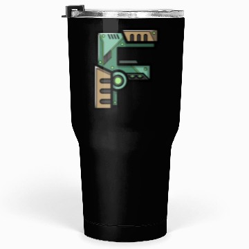 Discover Initial letter character gift idea robot present F Tumblers 30 Oz