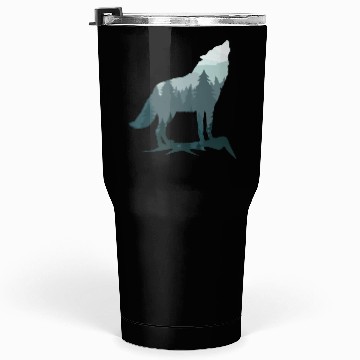 Discover Lone Wolf Survives The Mountain Silhouette Art Tumblers 30 Oz
