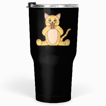 Discover Cat Comic Fantasy Cokkies eating kitten kids Tumblers 30 Oz