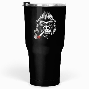 Discover Gorilla smokes cigar, Big Boss Tumblers 30 Oz gift