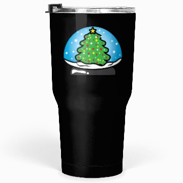 Discover Snow ball with Christmas Tree Tumblers 30 Oz