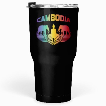 Discover Cambodia Elephants with Buddha / Gift Tumblers 30 Oz