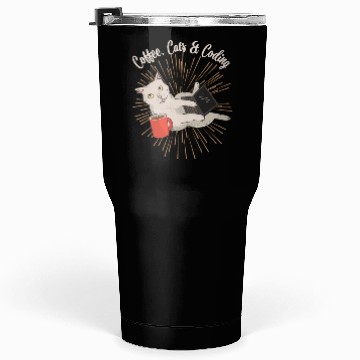 Discover Coding Cats and Coffee Software Developer Tumblers 30 Oz