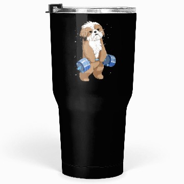 Discover Funny Weight Lifting Fitness Gym Shih Tzu Dog Tumblers 30 Oz