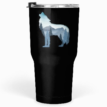 Discover Alpha Wolf Art - Nature Background Tumblers 30 Oz