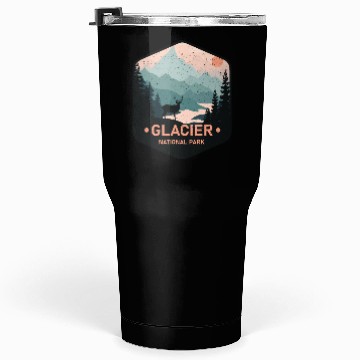 Discover Vintage Glacier National Park Deer Mountains Gift Tumblers 30 Oz