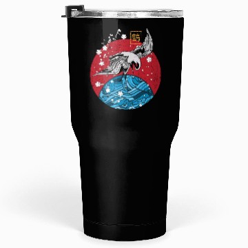 Discover Two Asian Koi Fish on Waves Mountain Tumblers 30 Oz