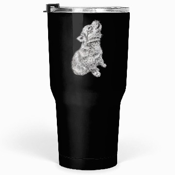 Discover Cute Baby Howling Wolf Cub Sketch Tumblers 30 Oz