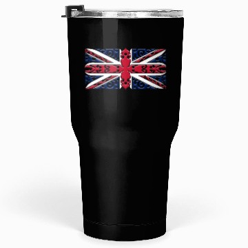 Discover Union Jack British Flag Ornamental Style Tumblers 30 Oz