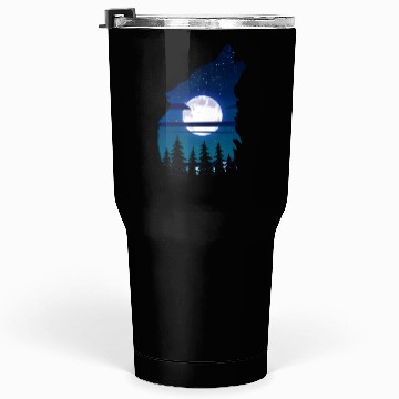Discover Howling wolf full moon forest howling wild Tumblers 30 Oz
