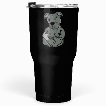 Discover Pitbull Showing tattoo I love Mom Tumblers 30 Oz