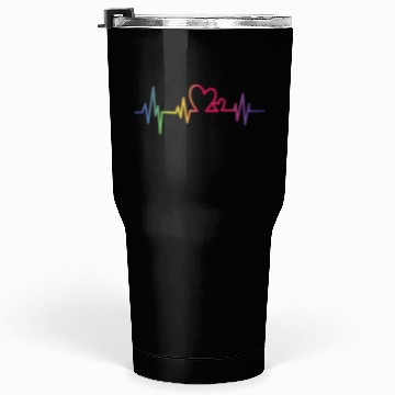 Discover Pride Rainbow heart beat Tumblers 30 Oz