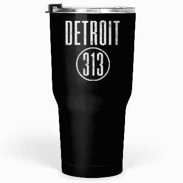 Discover Detroit 313 Area Code Vintage Tumblers 30 Oz