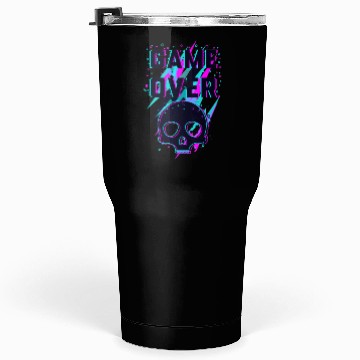 Discover Retro Game Over Purple Lightning Skull Tumblers 30 Oz