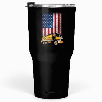 Discover Garbage Truck USA Flag Gift Tumblers 30 Oz