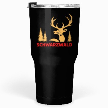 Discover Red deer in the forest design for Black Forest Tumblers 30 Oz